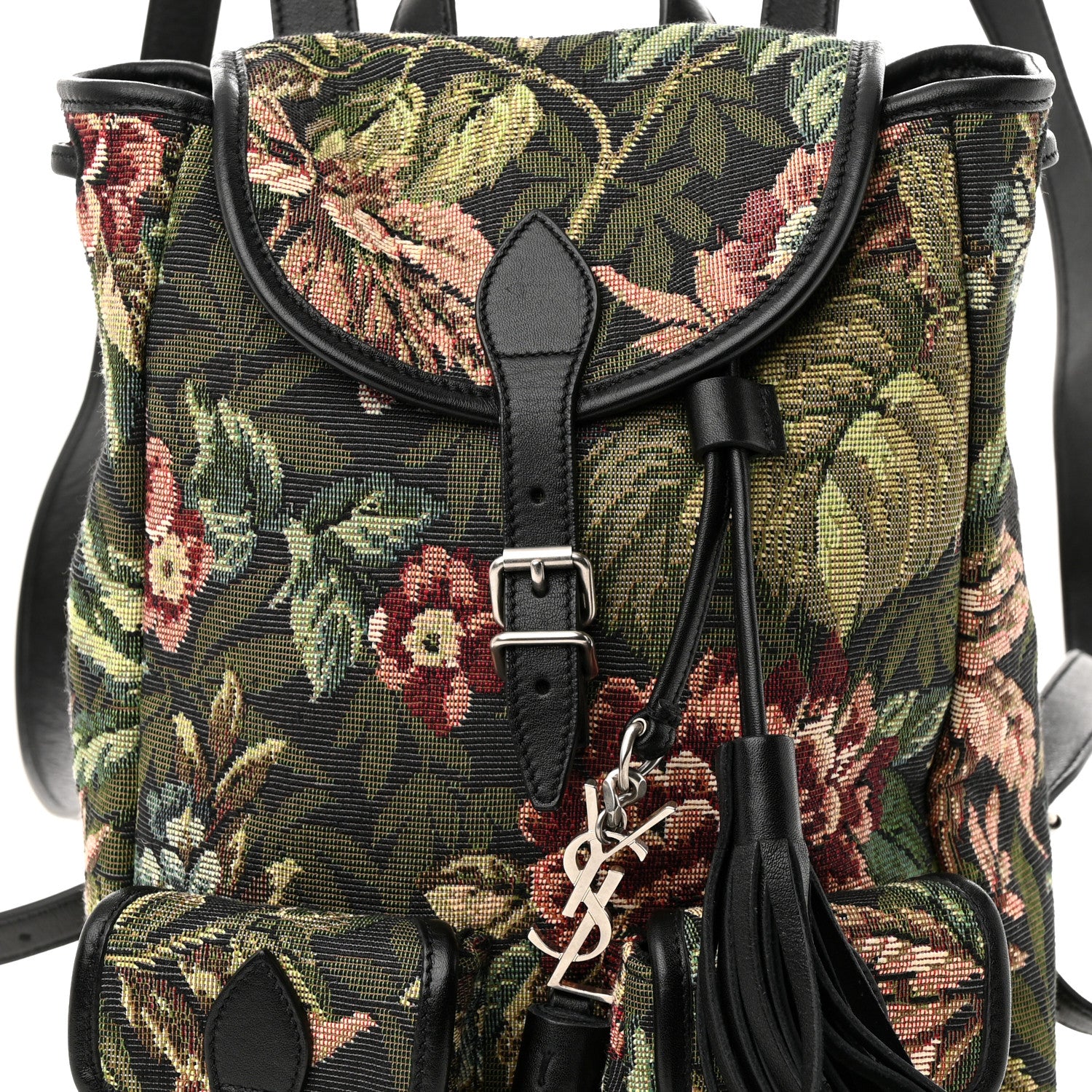 Saint Laurent Canvas Floral Print Festival Backpack Black 7 of 10