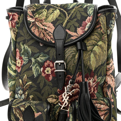 Saint Laurent Canvas Floral Print Festival Backpack Black 7 of 10