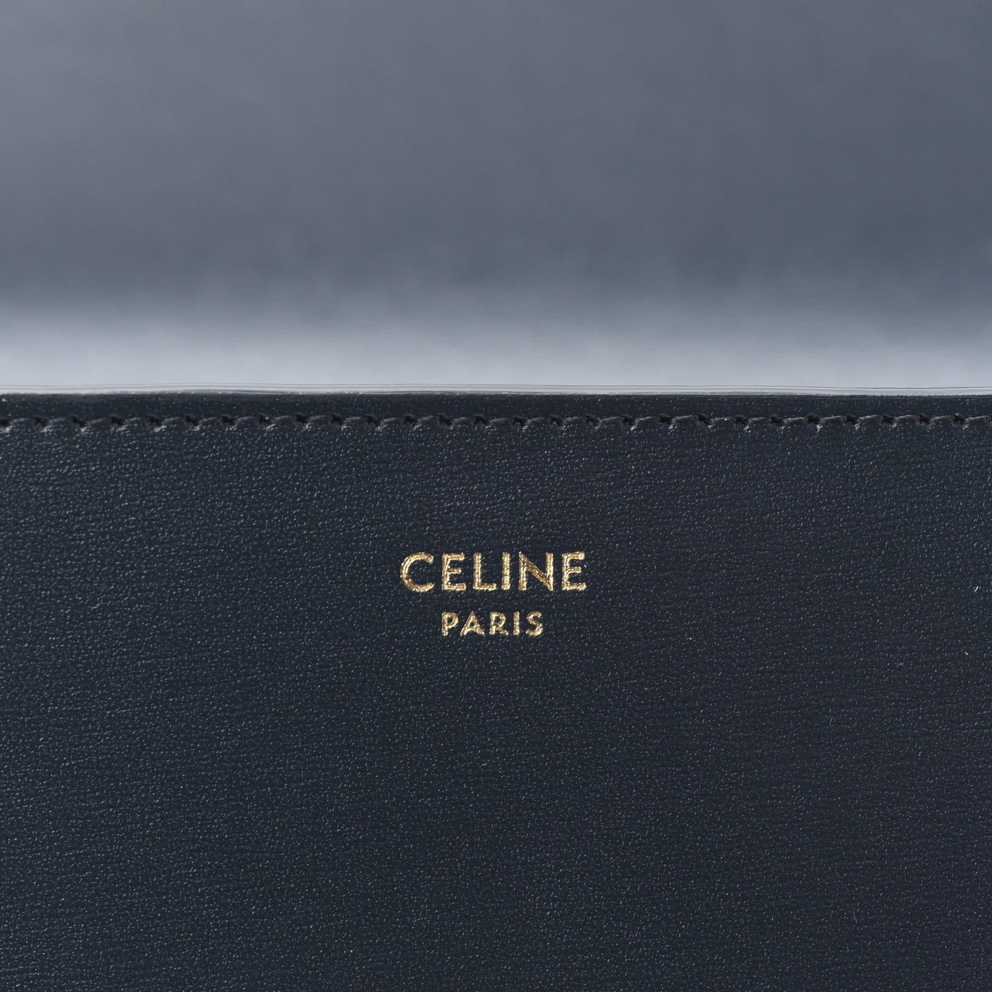 Shiny Calfskin Long Triomphe Wallet Navy