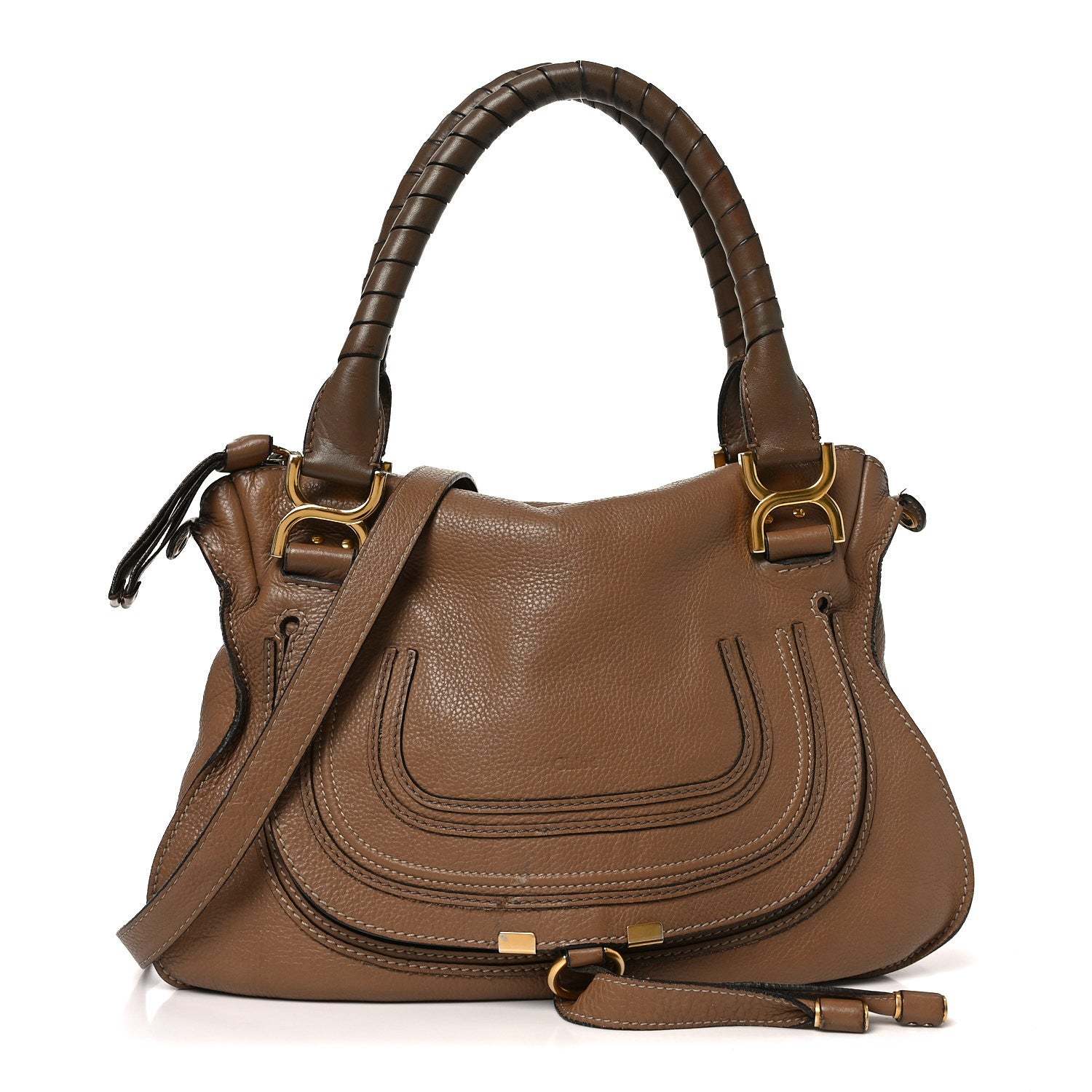 Chloe Calfskin Medium Marcie Satchel Desert Taupe 1 of 11