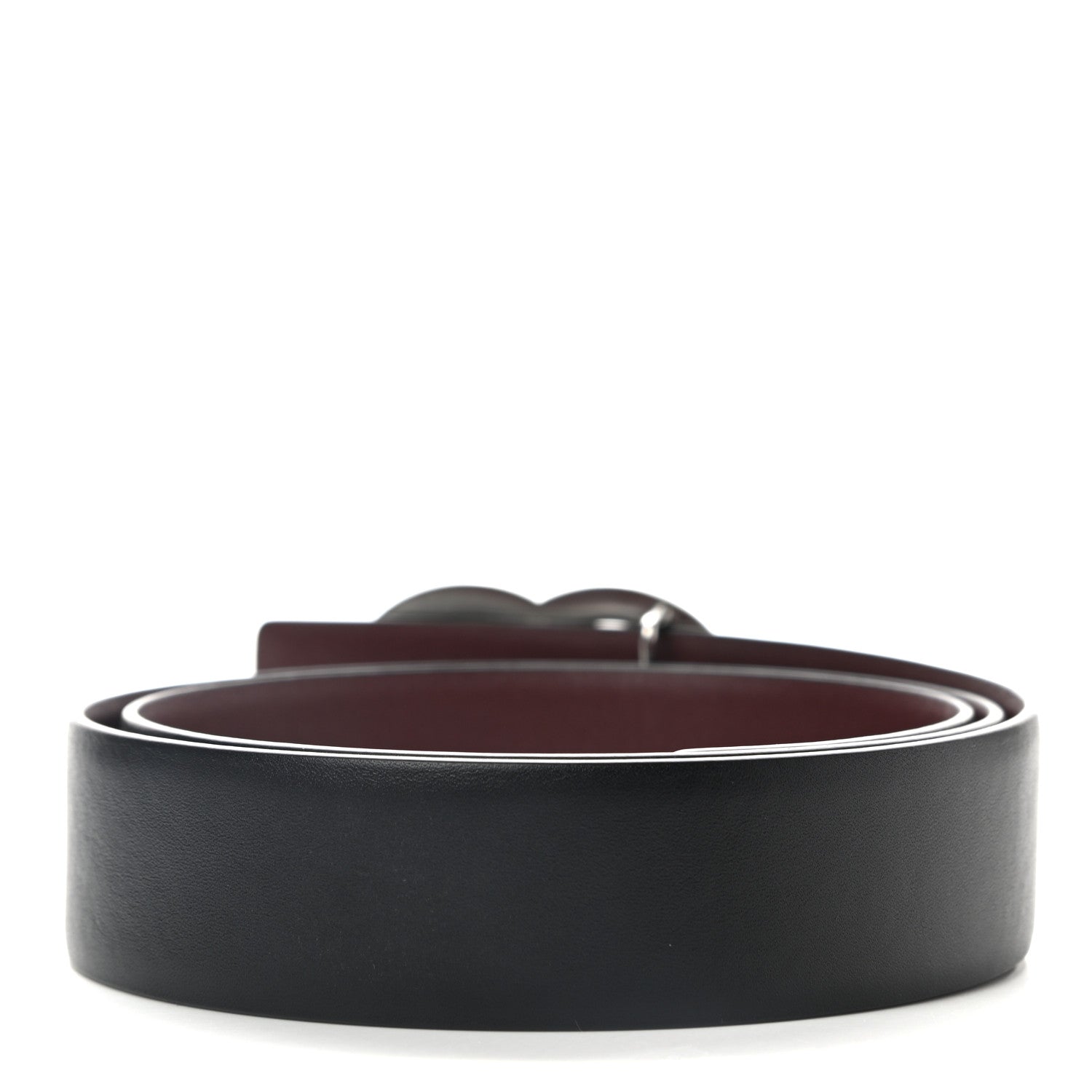 Chanel Calfskin CC Reversible Belt 75 Black Burgundy 2 of 6
