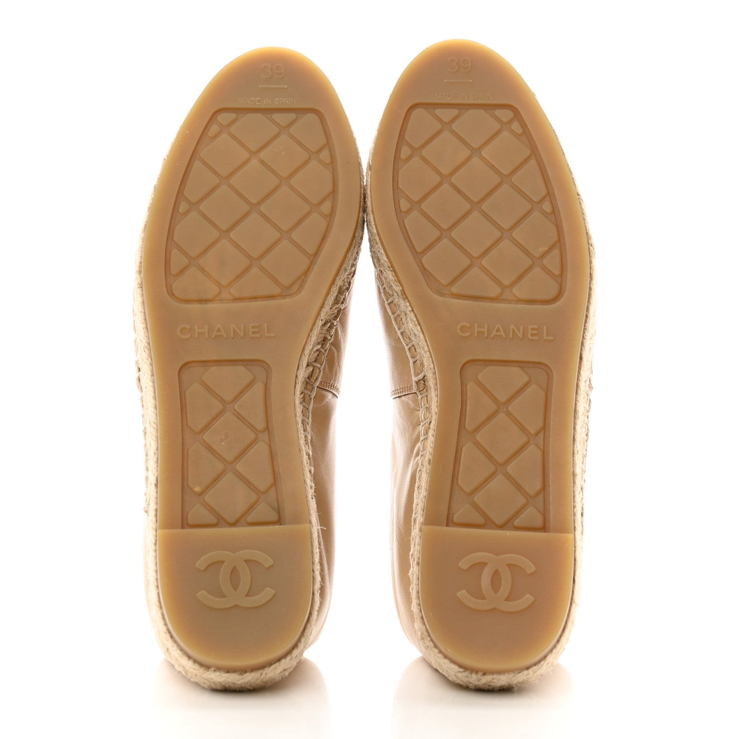 Chanel Lambskin CC Espadrilles 39 Beige Black 4 of 8