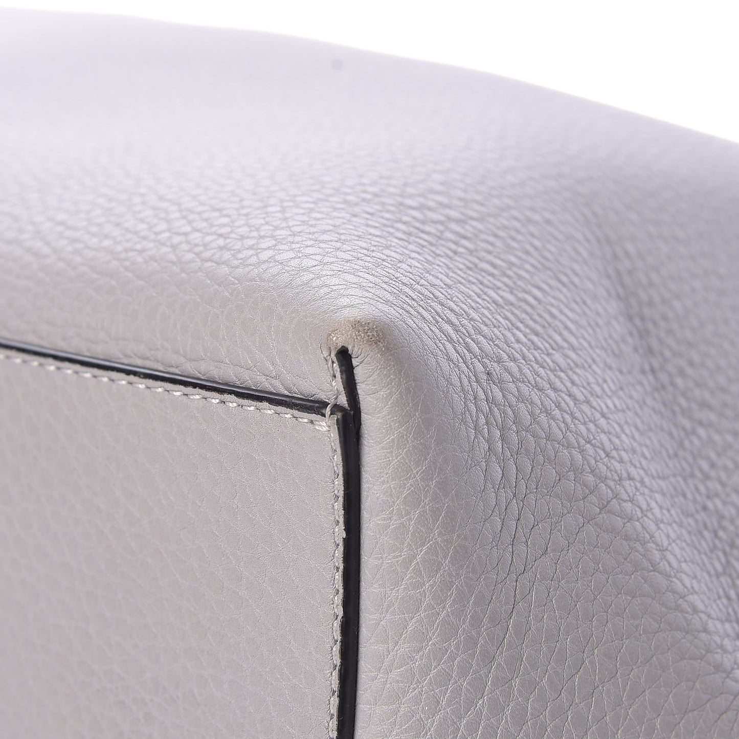 Grained Calfskin Rockstud Shoulder Tote Perla