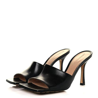 Bottega Veneta Lambskin Stretch Mule Sandals 37.5 Black 3 of 8