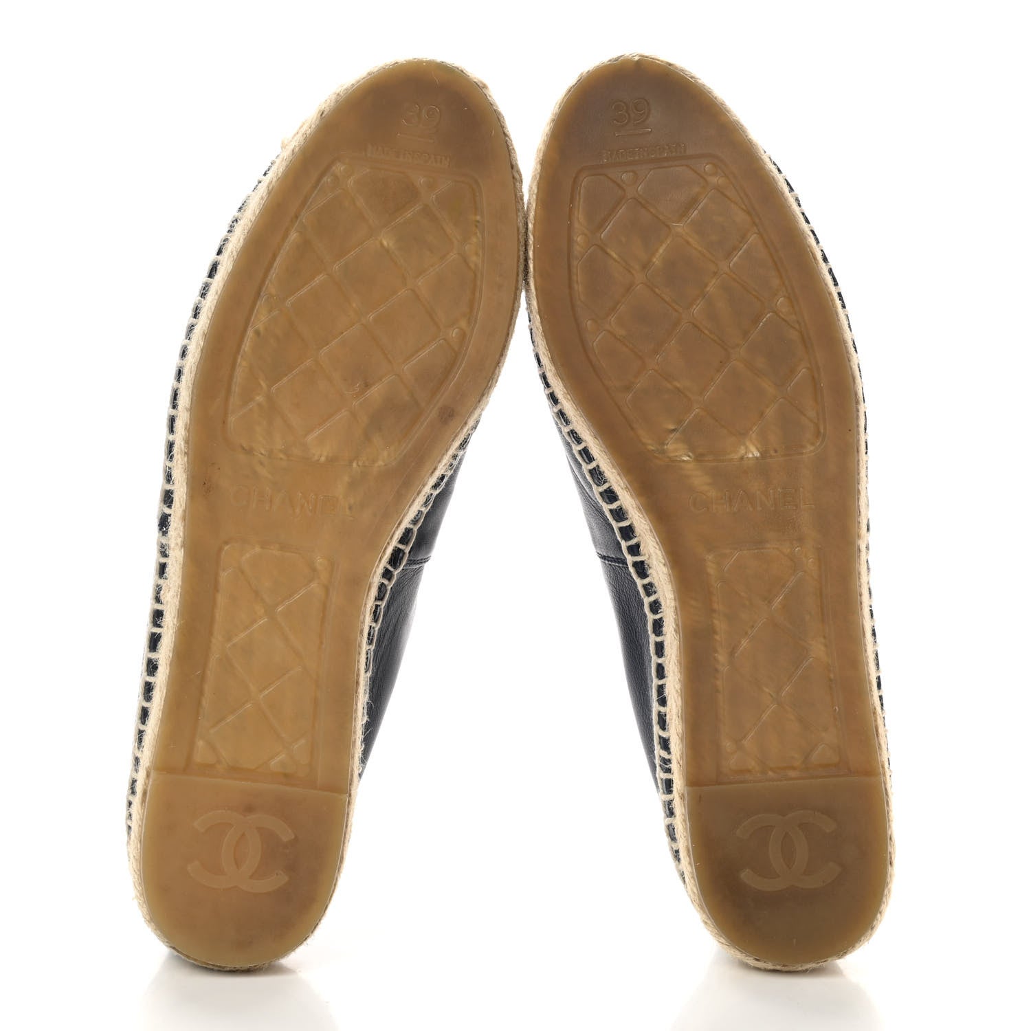 Chanel Lambskin CC Espadrilles 39 Navy Black 5 of 11