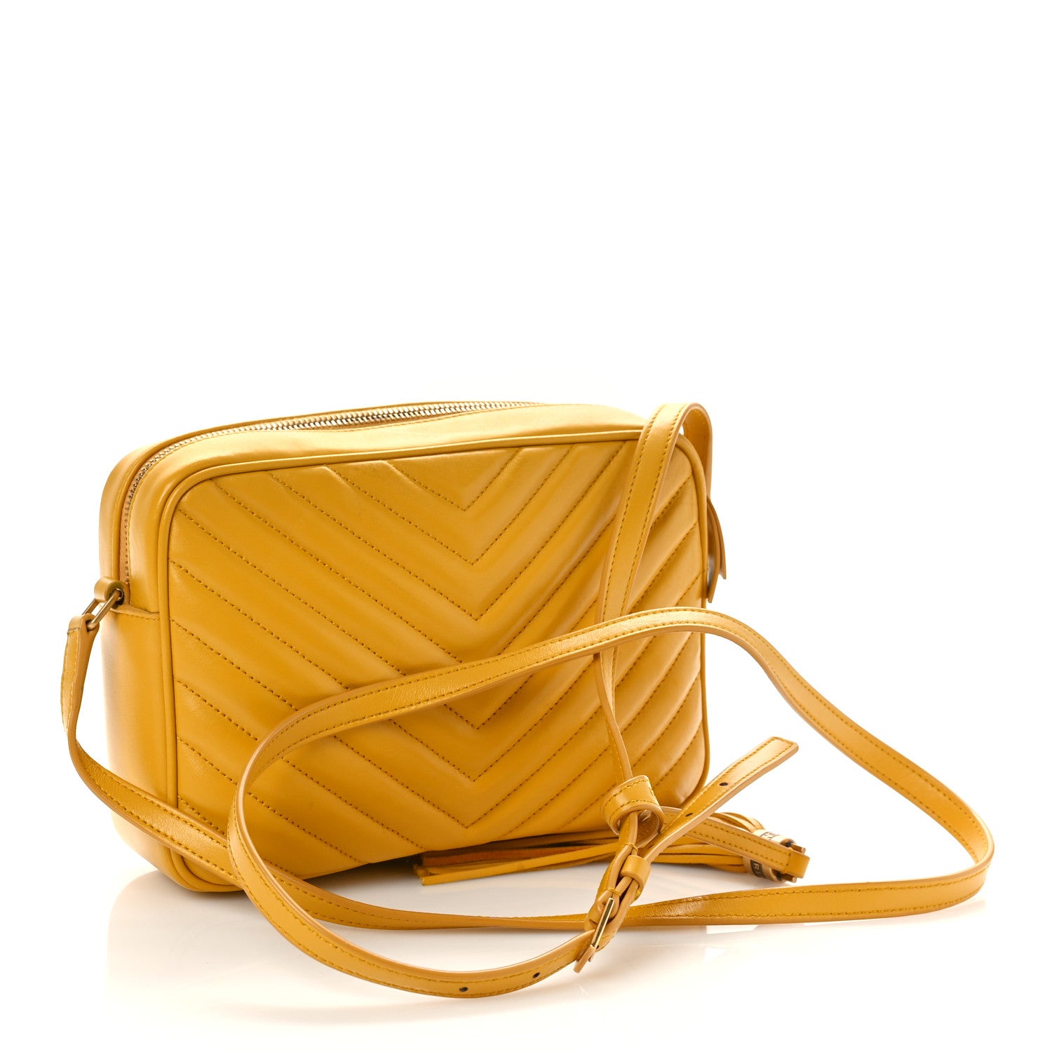 Saint Laurent Calfskin Matelasse Monogram Lou Camera Bag Safran 3 of 9