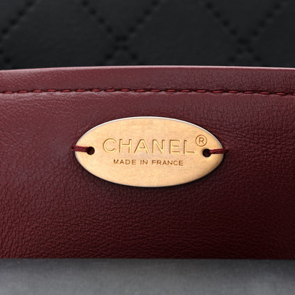 Chanel Bullskin Stitched Bi-Color Large Shopping Tote Black 6 of 12