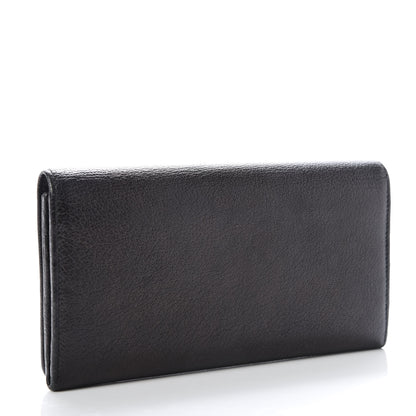 Balenciaga Chevre Gold Metallic Edge Hardware Money Wallet Black 3 of 8