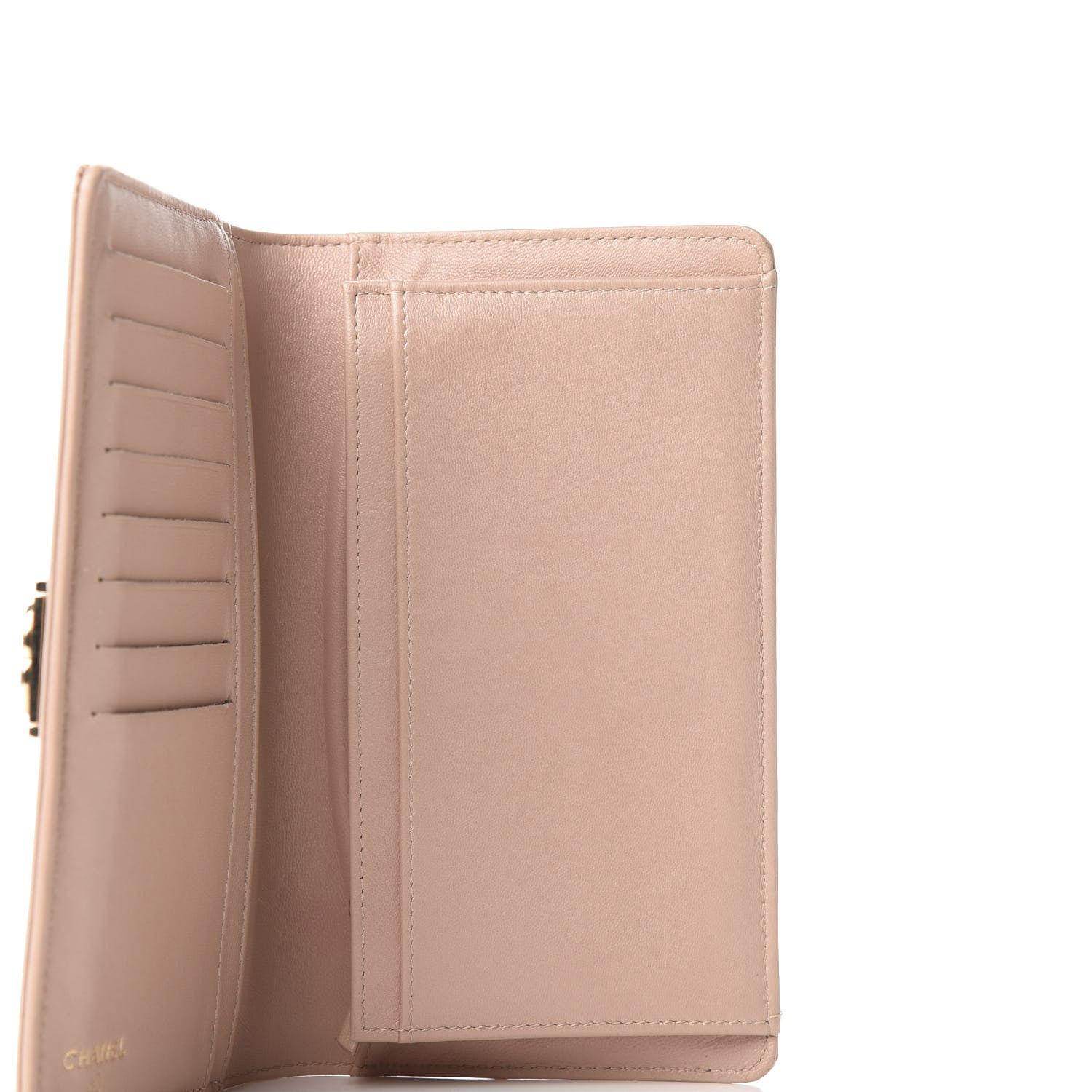 Chanel Iridescent Calfskin Quilted Boy Yen Wallet Light Pink 7 of 9