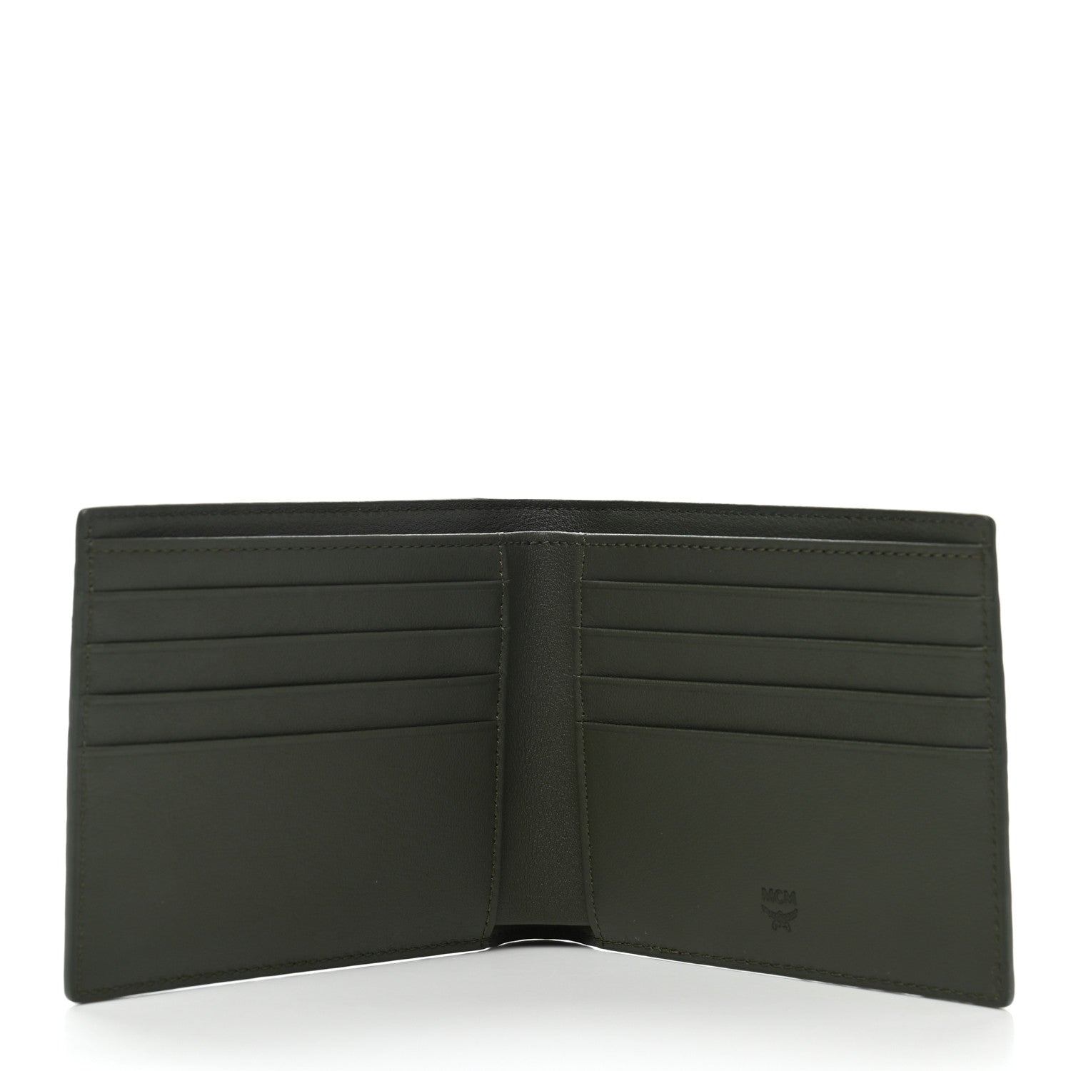 MCM Visetos Bi-Fold Wallet Dark Green 5 of 8