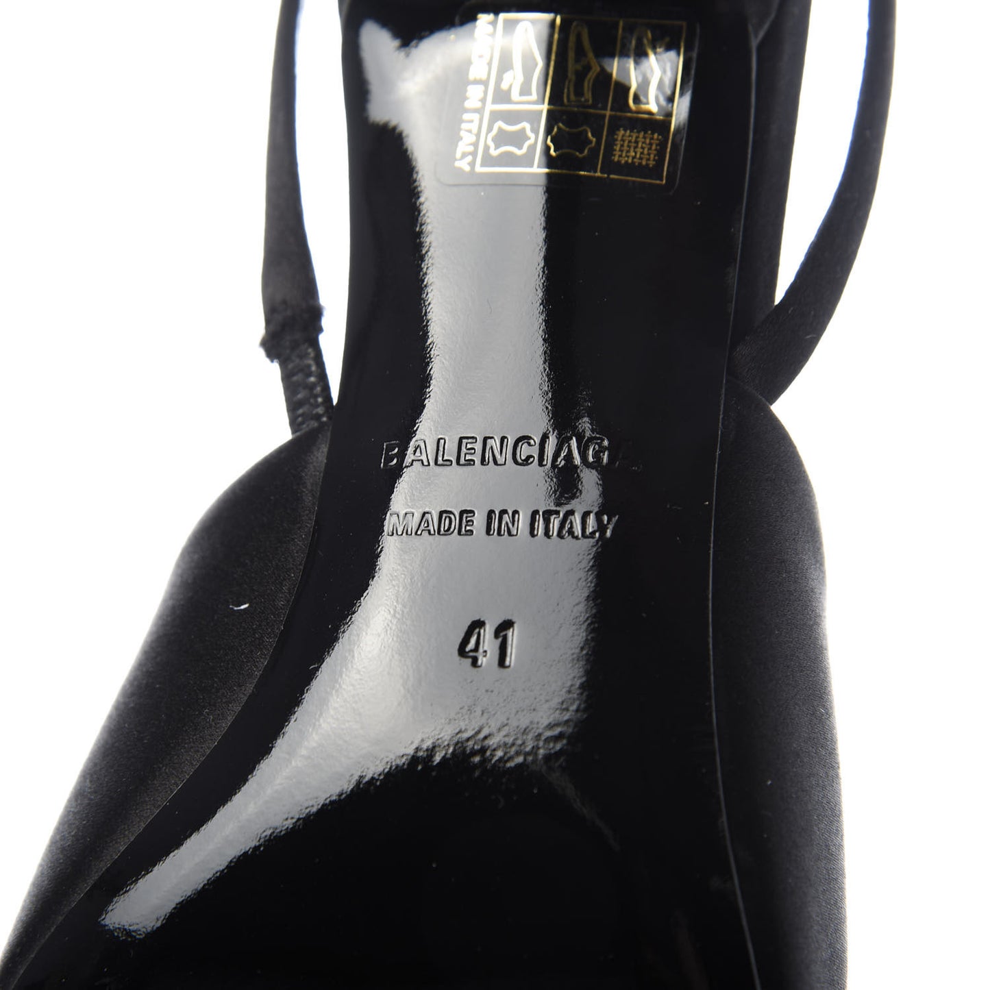 Satin Pointed Toe Knife Slingback Mules 41 Black