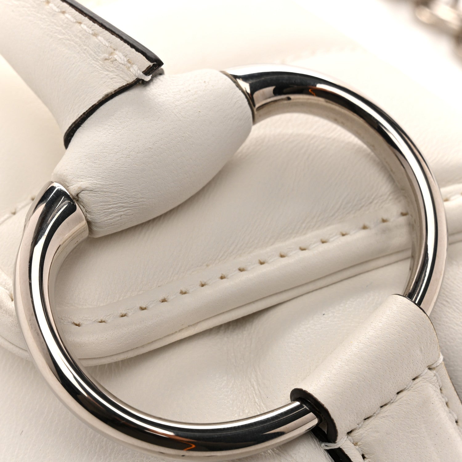 Gucci Nappa Vertical Matelasse Small Maxi Horsebit Chain Shoulder Bag Great White 11 of 13