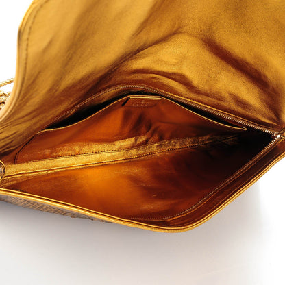 Gucci Metallic Python Malika Clutch Gold 5 of 7