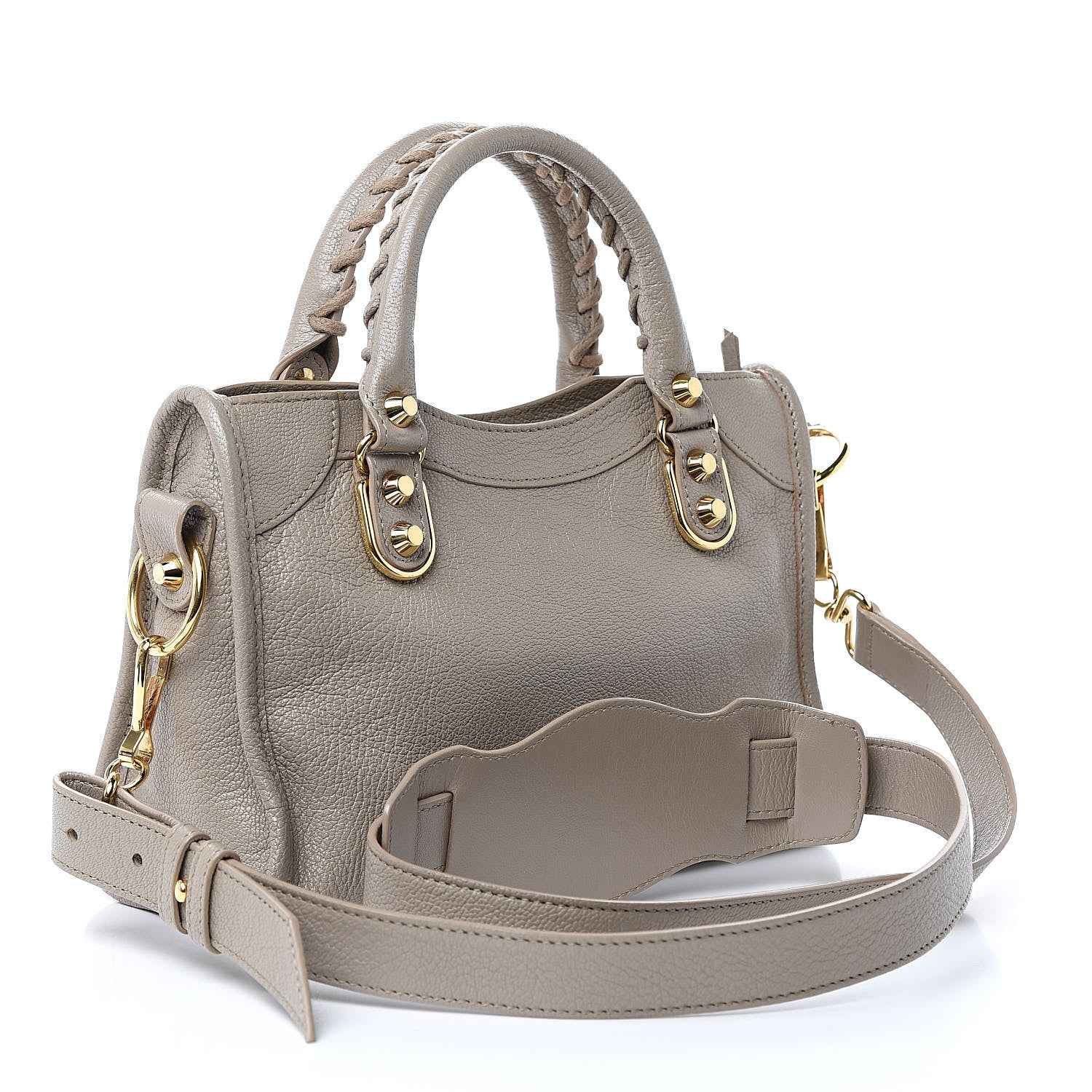 Balenciaga Chevre Gold Metallic Edge Hardware Mini City Beige Dune Argille 3 of 10