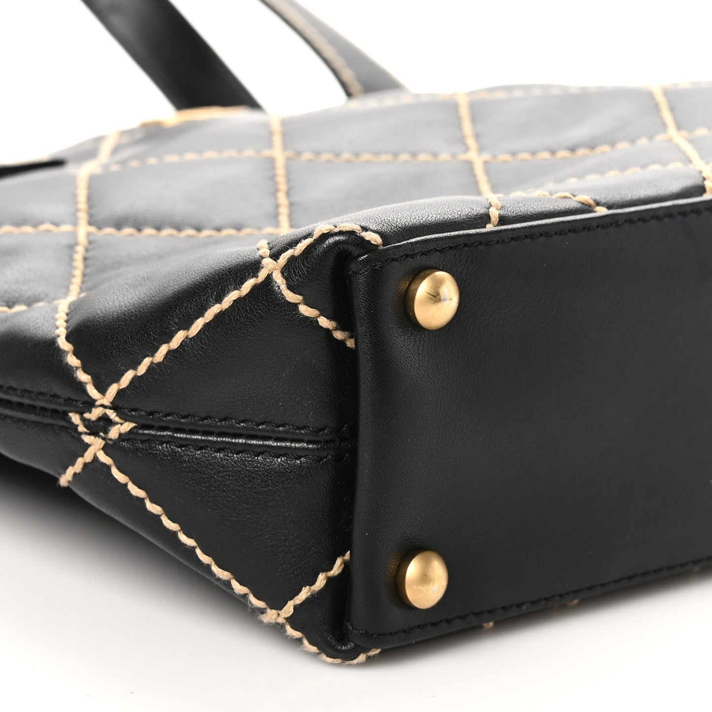 Calfskin Wild Stitch Tote Black