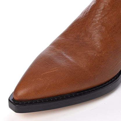 Saint Laurent Calfskin Theo Ankle Boots 38.5 Cognac 15 of 16