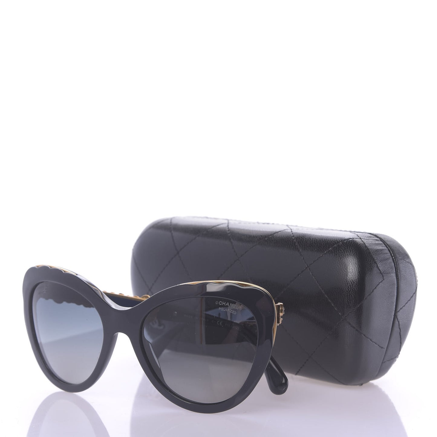Polarized Bijou Cat Eye Sunglasses 5354 Navy