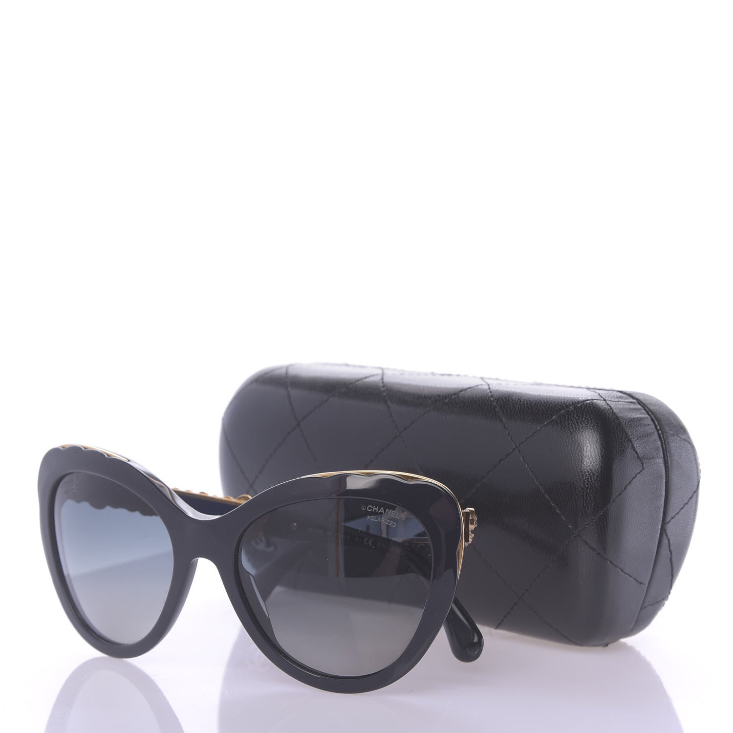 Chanel Polarized Bijou Cat Eye Sunglasses 5354 Navy 7 of 7