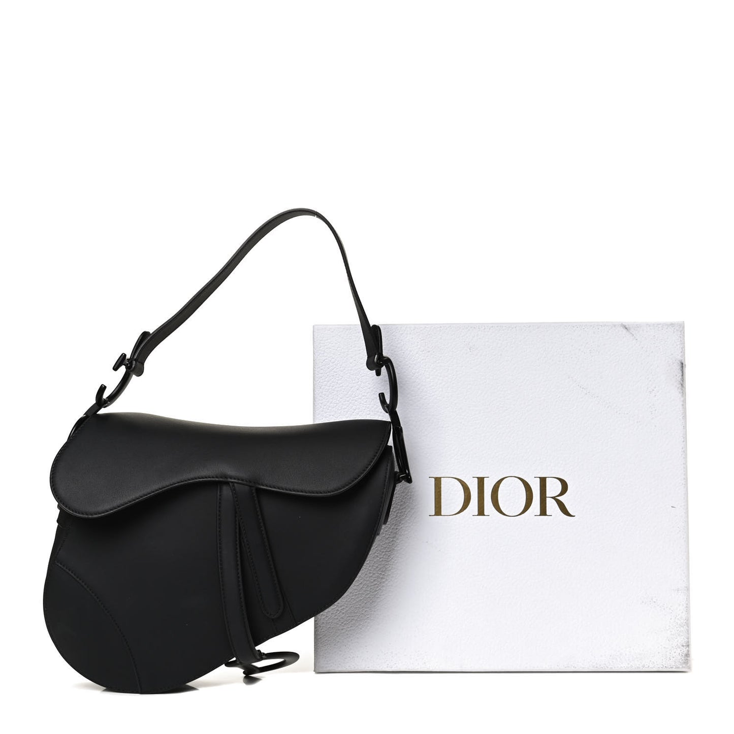 Ultra Matte Calfskin Saddle Bag Black