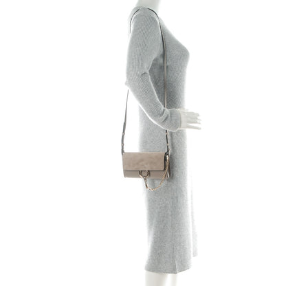 Chloe Suede Calfskin Mini Faye Shoulder Bag Motty Grey 2 of 8
