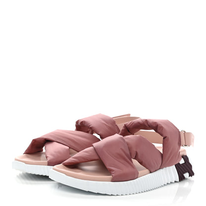 Hermes Parachute Fabric Calfskin Electric Sandals 40 Rose Rose Opaline 3 of 8