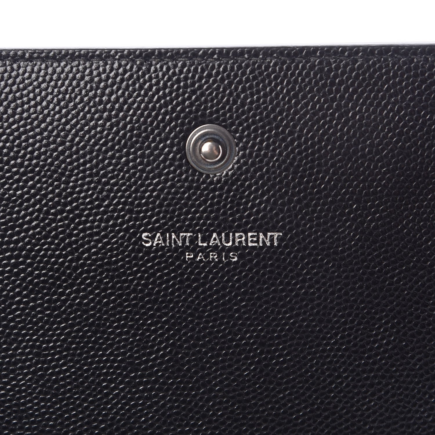 Saint Laurent Grain De Poudre Matelasse Chevron Monogram Chain Wallet Black 6 of 13