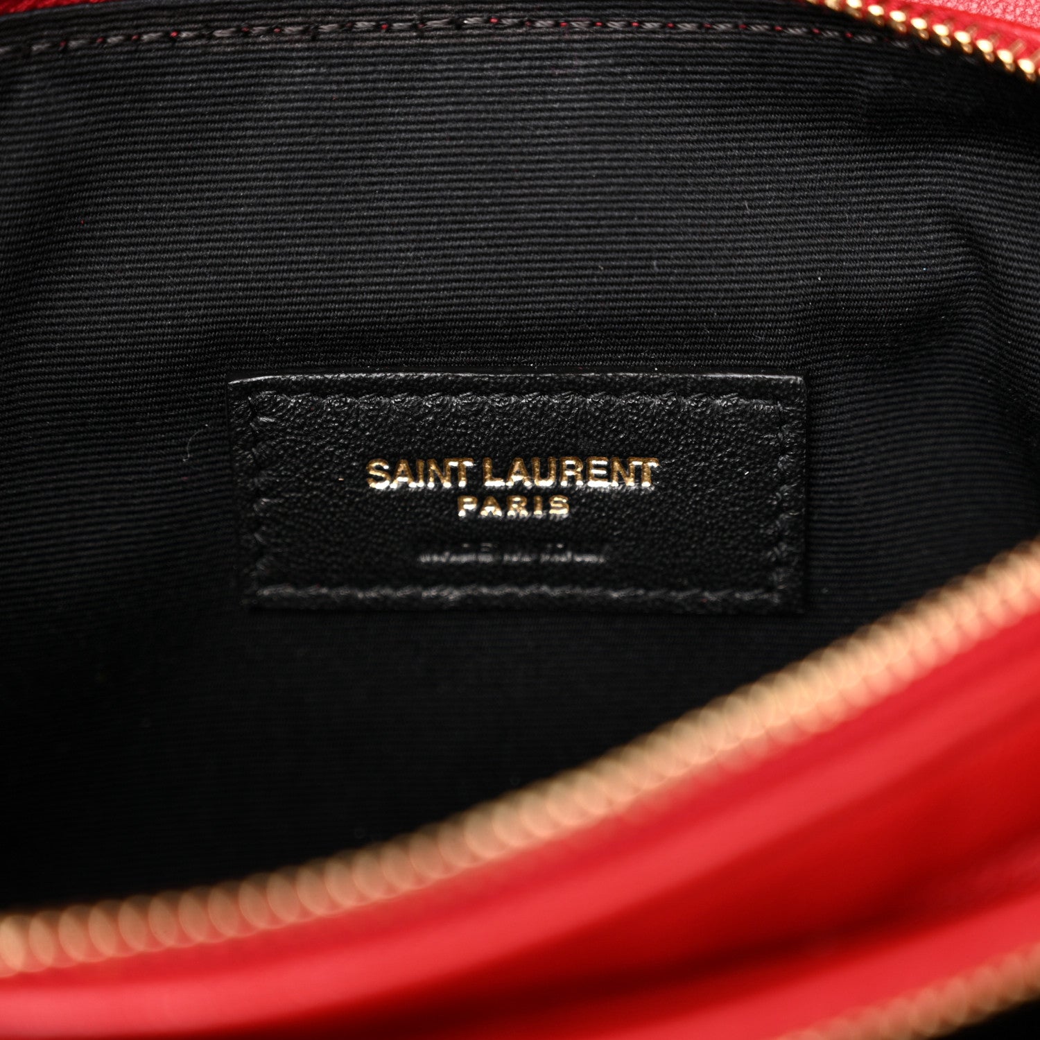 Saint Laurent Lambskin Diamond Quilted Monogram Angie Chain Bag Red 8 of 16