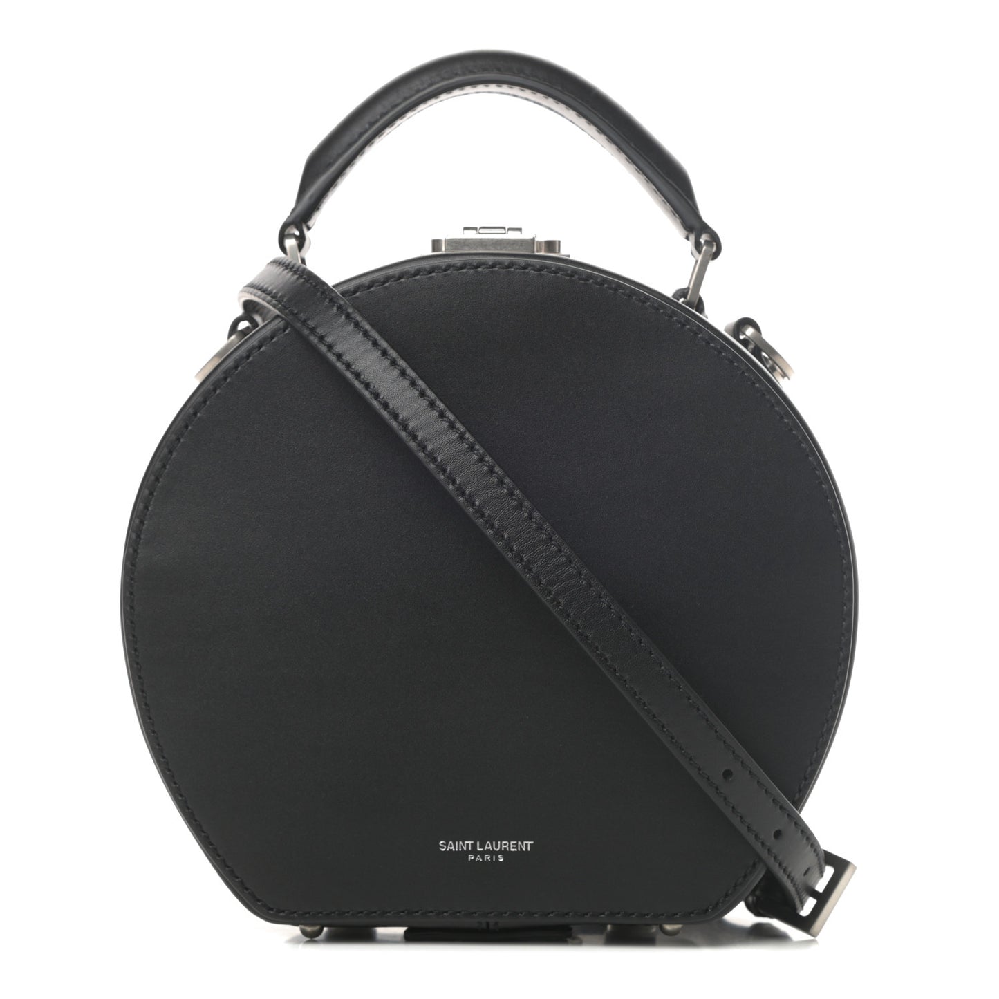 Calfskin Small Mica Hat Box Black