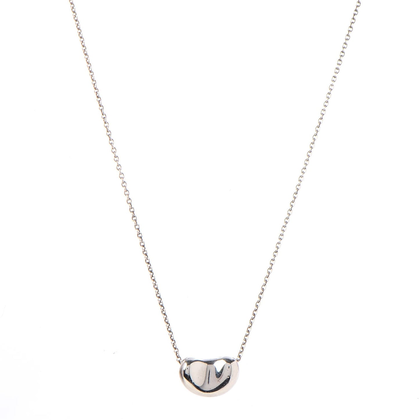 Sterling Silver 12mm Elsa Peretti Bean Pendant Necklace