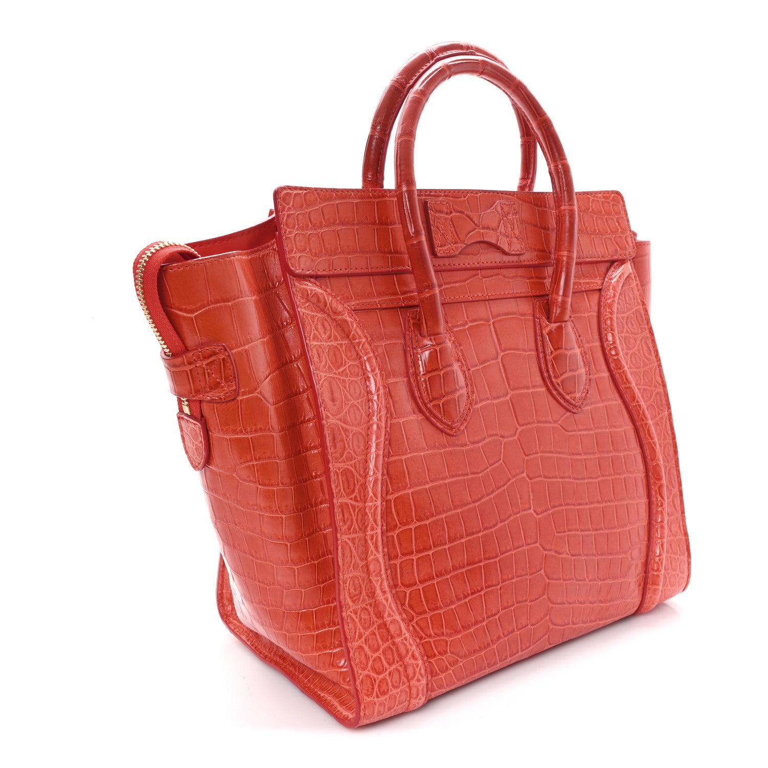 Celine Crocodile Mini Luggage Vermillion 3 of 10