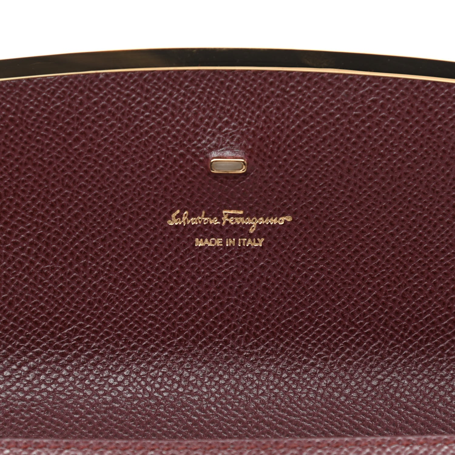 Salvatore Ferragamo Hammered Calfskin Gancio Wallet On Chain Burgundy 6 of 11