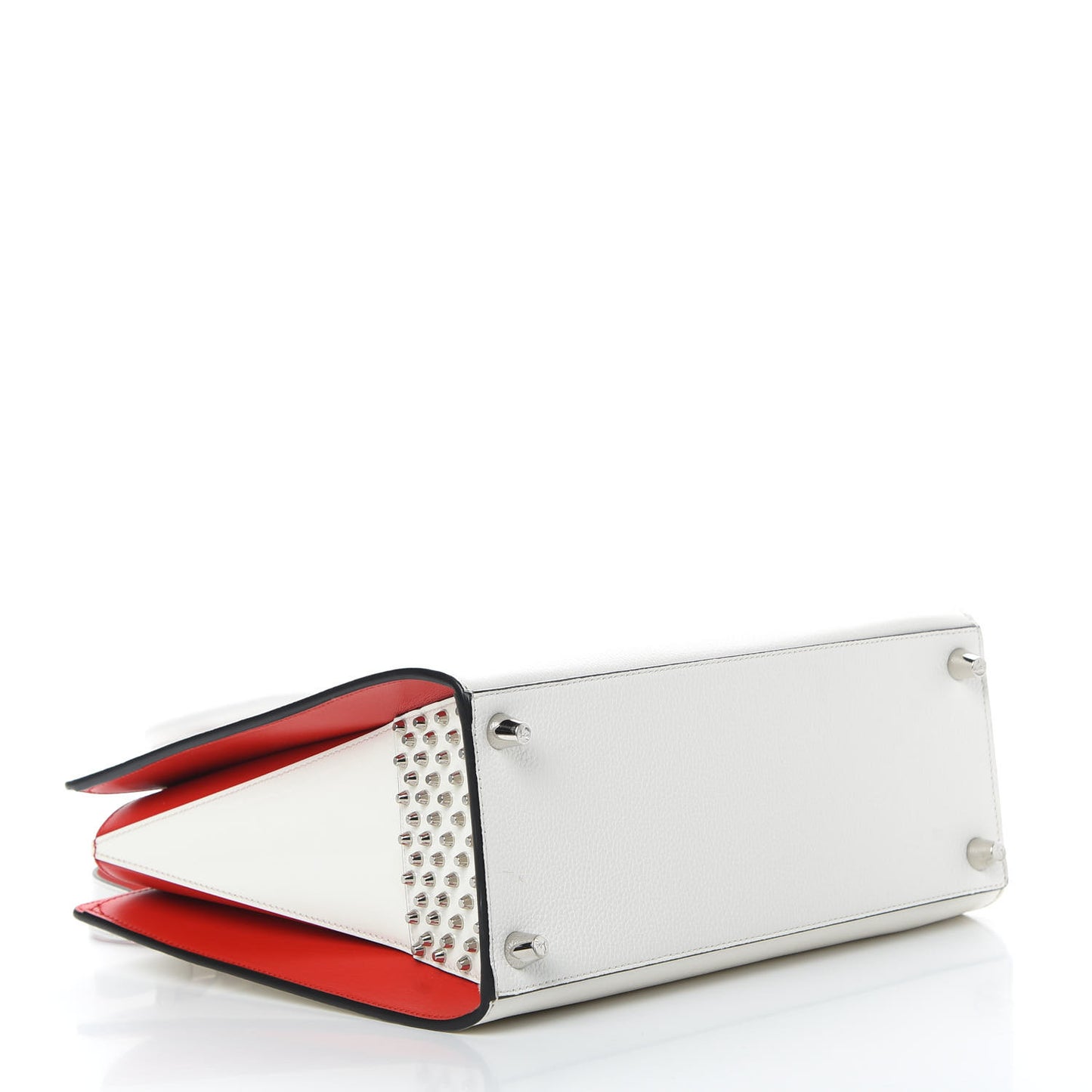 Calfskin Empire Studded Medium Paloma Snow