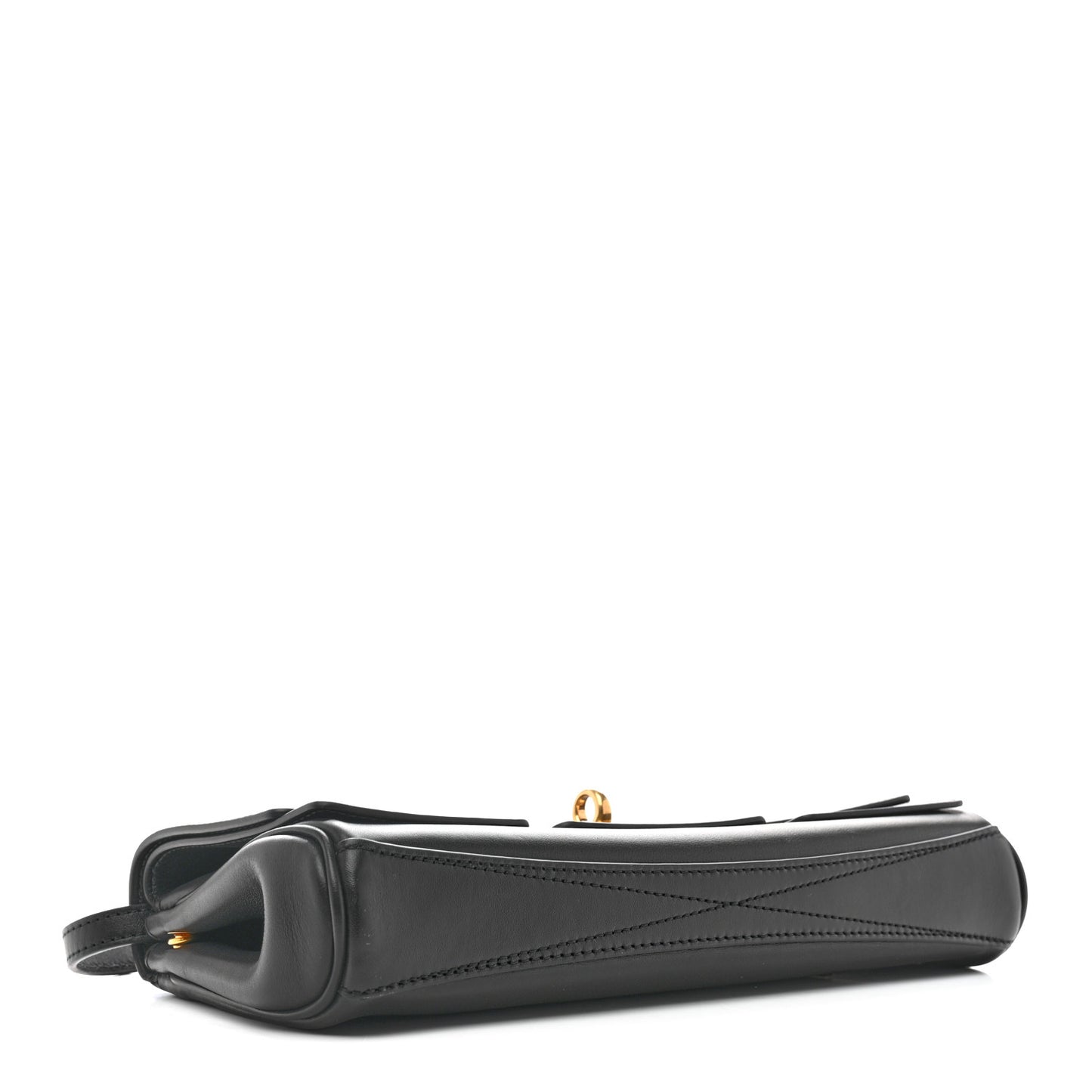 Smooth Calfskin Small Bel Air Clutch On Strap Black