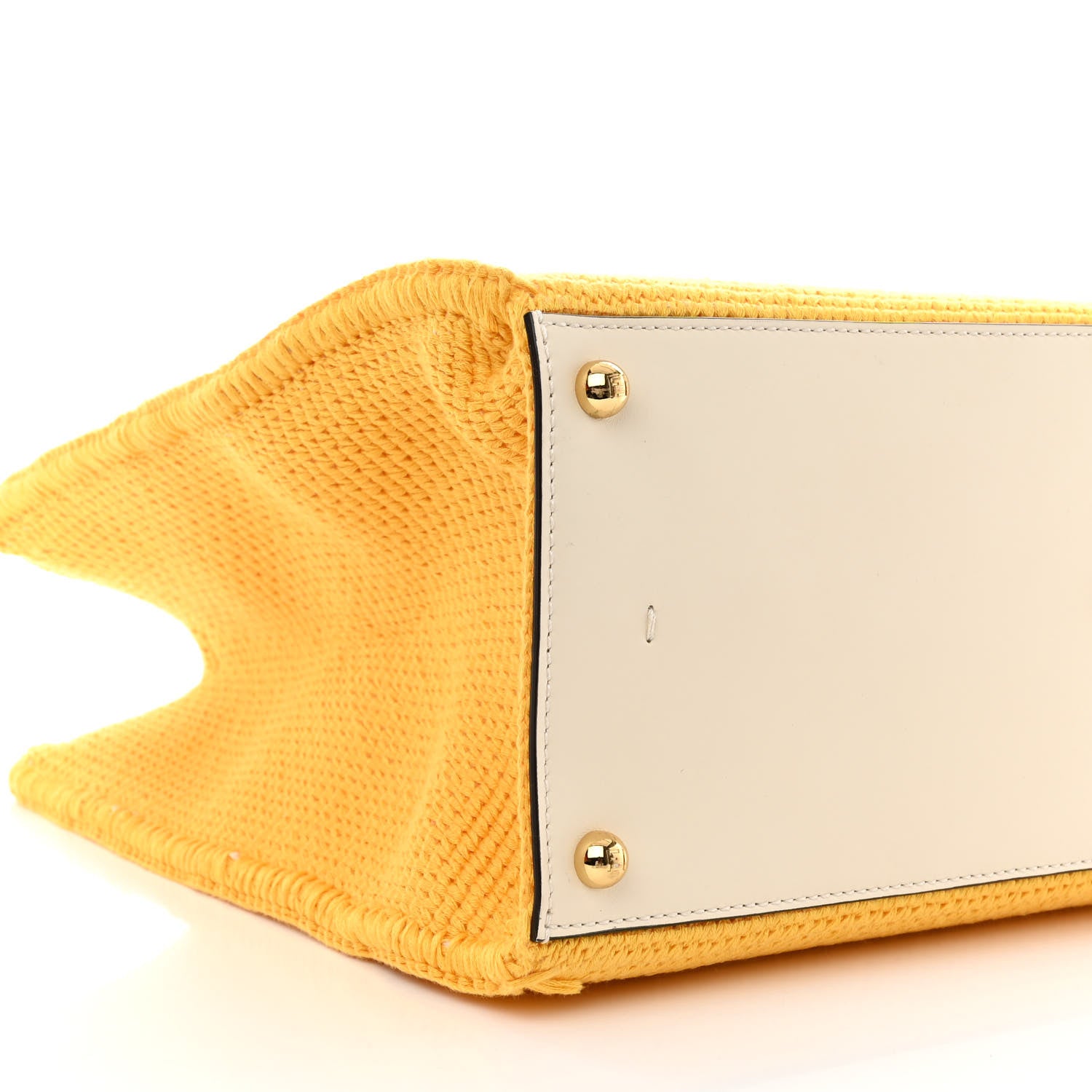 Fendi Crochet Vitello King Logo Plexiglass Medium Fendi Sunshine Shopper Tote Mimosa Panna 9 of 10