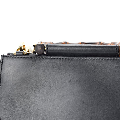 Gucci Nappa Bamboo Web Mini Nymphaea Top Handle Bag Black 14 of 17