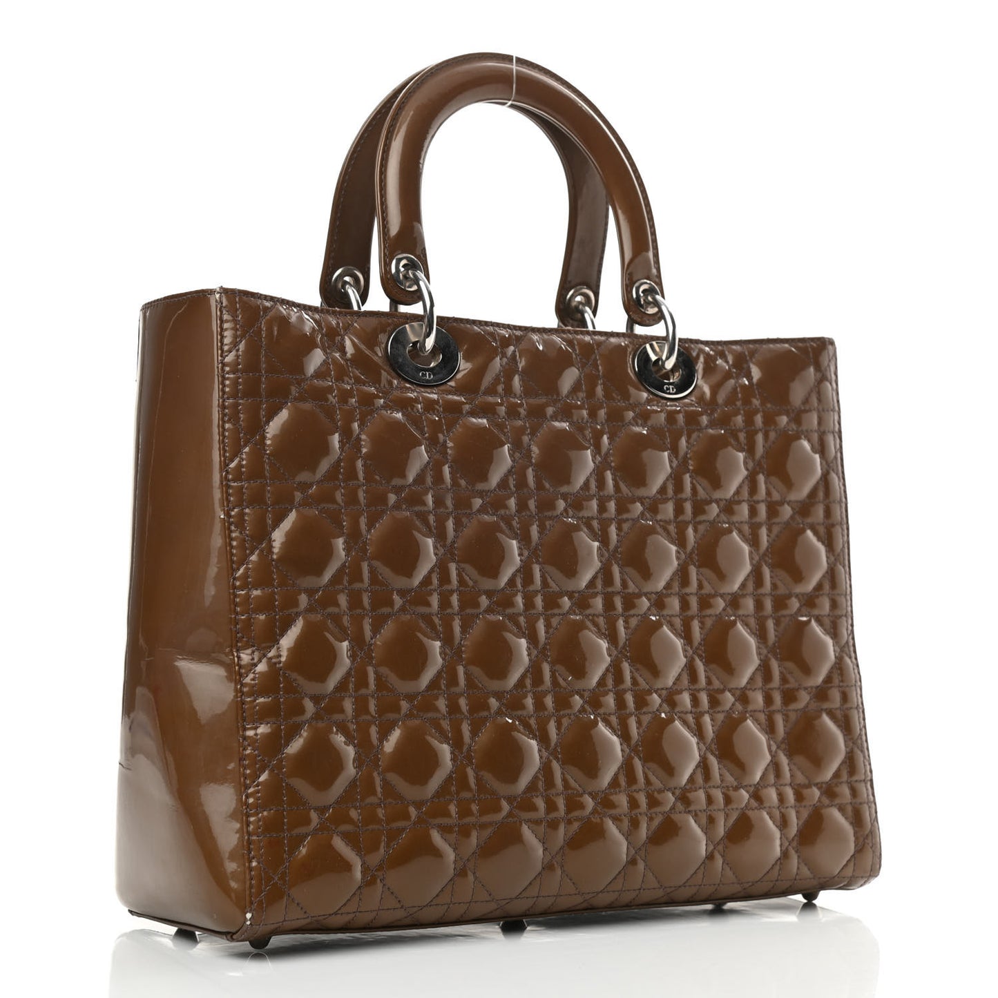 Patent Cannage Large Lady Dior Brown