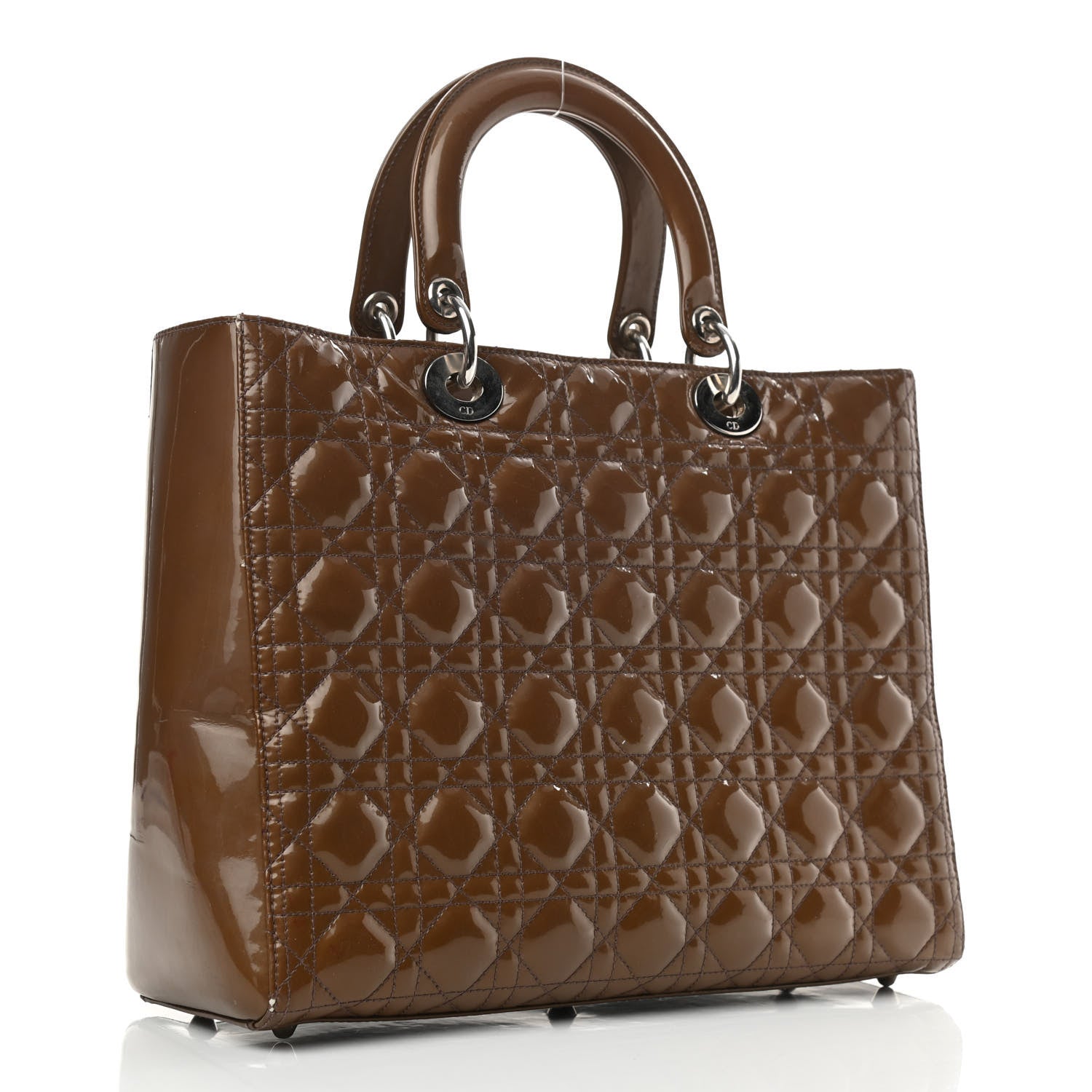 Christian Dior Patent Cannage Large Lady Dior Brown 3 of 14