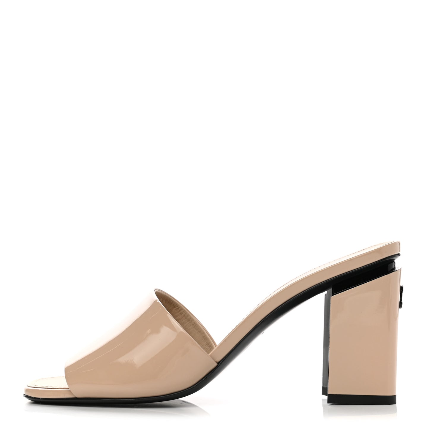 Patent CC Mules 38.5 Beige Black