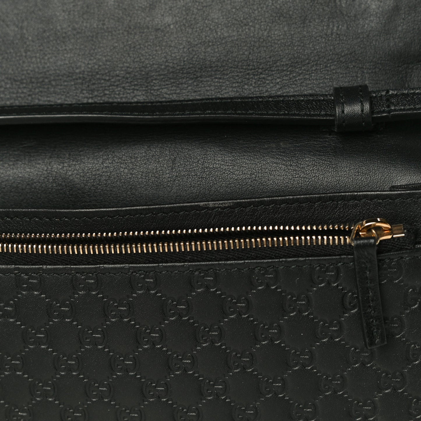Microguccissima Crossbody Wallet Black