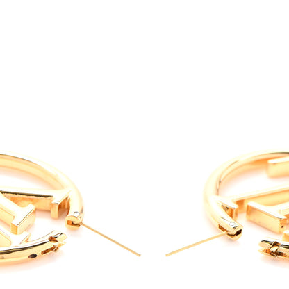 Louis Vuitton Metal Louise Hoop Earrings Gold 3 of 5