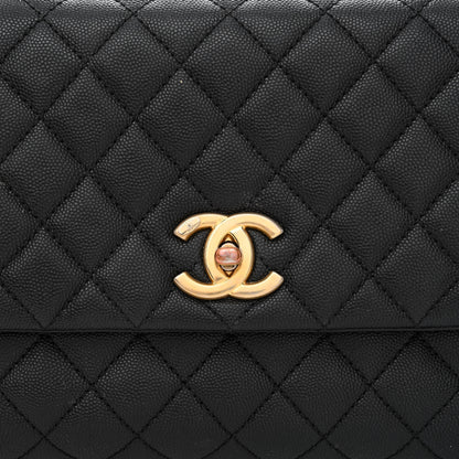 Chanel Caviar Lizard Embossed Quilted Small Coco Handle Flap Black 9 of 11