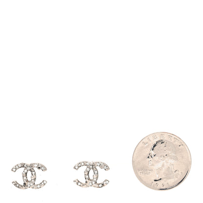 Chanel Crystal CC Earrings Silver 2 of 5