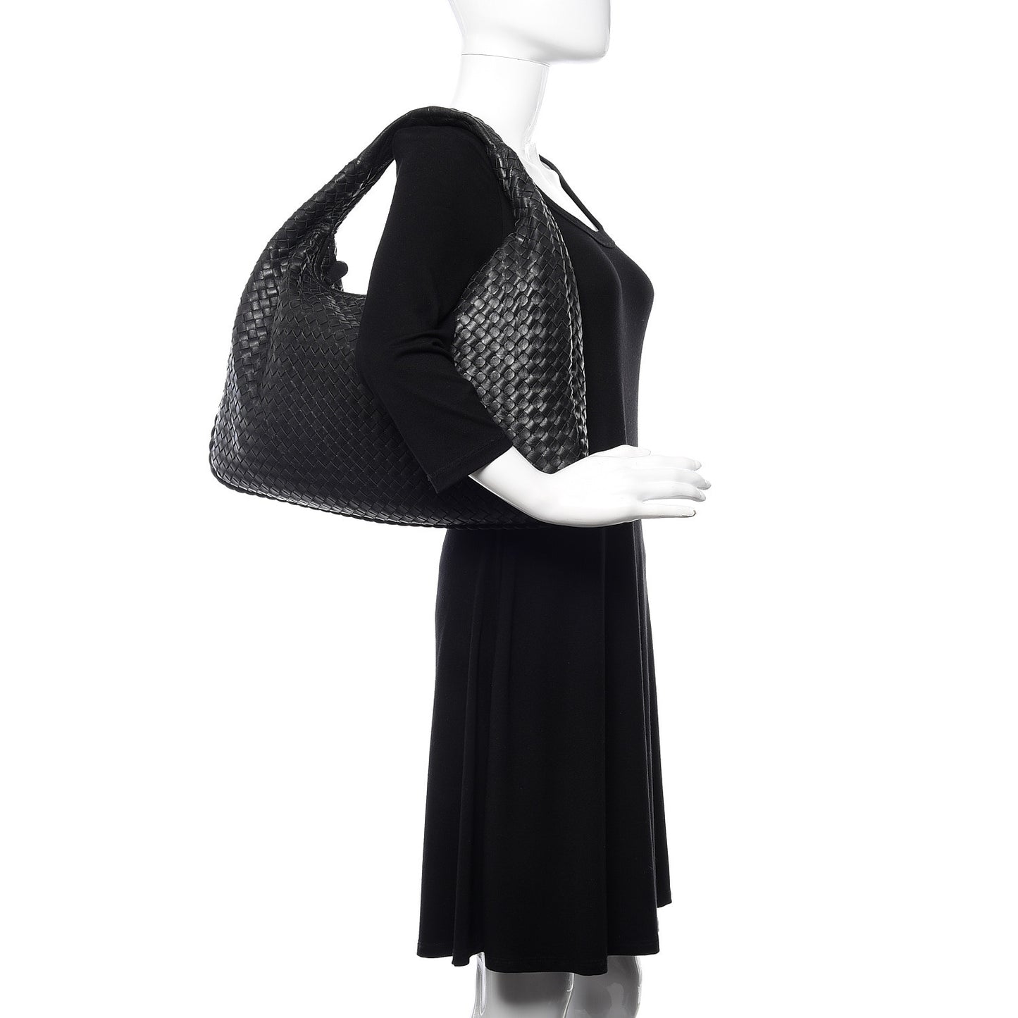 Nappa Intrecciato Large Veneta Hobo Black
