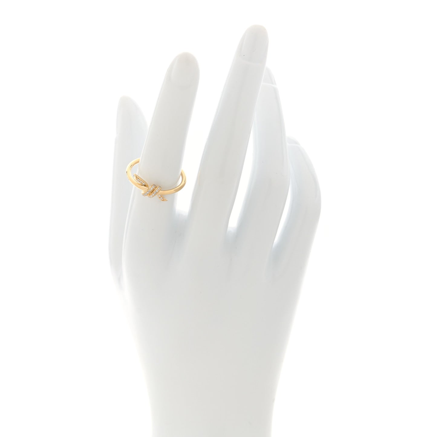 18K Yellow Gold Diamond Small Knot Ring 54 7
