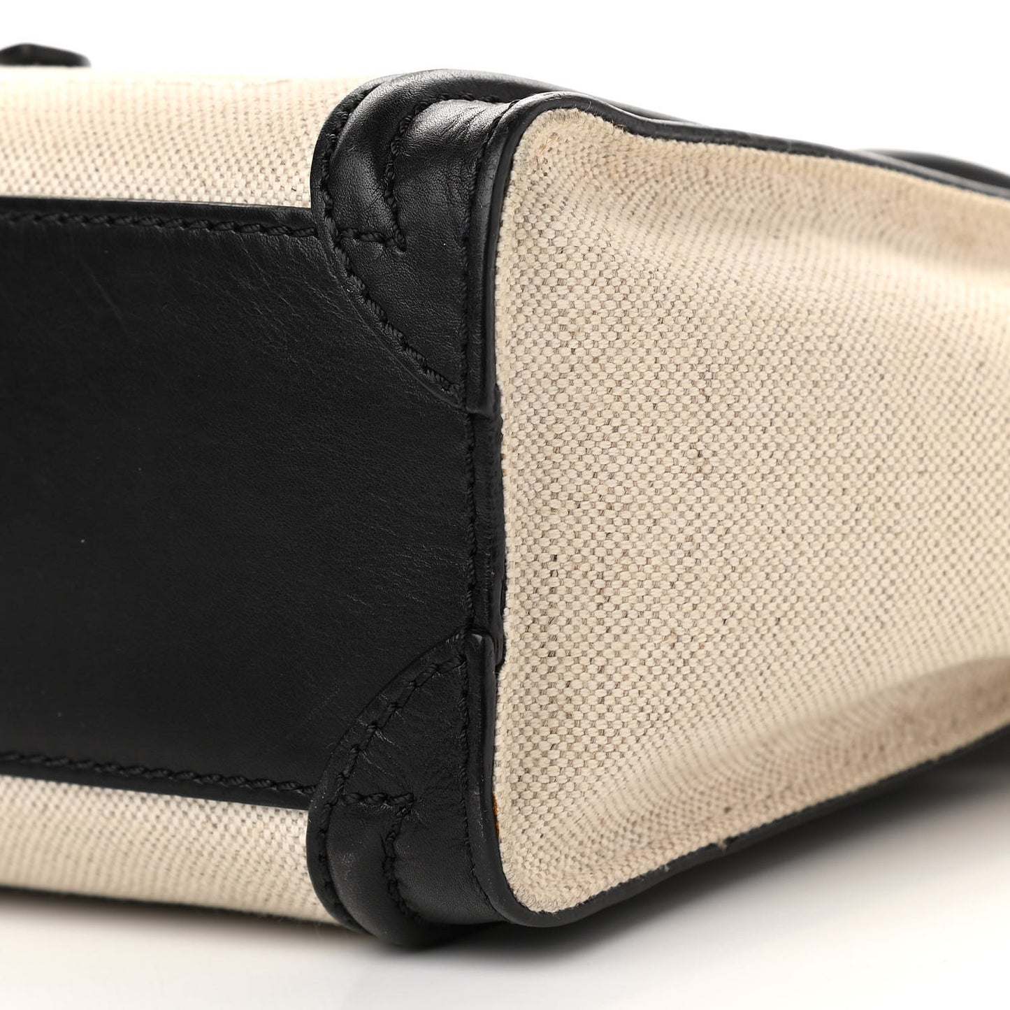 Natural Canvas Smooth Calfskin Nano Luggage Black