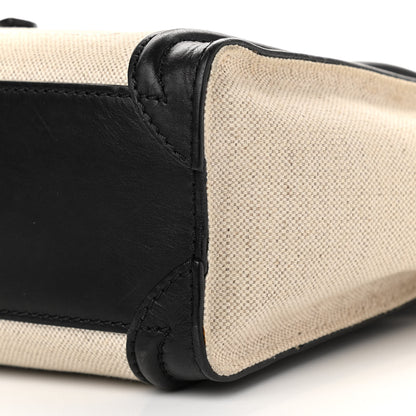 Celine Natural Canvas Smooth Calfskin Nano Luggage Black 8 of 13