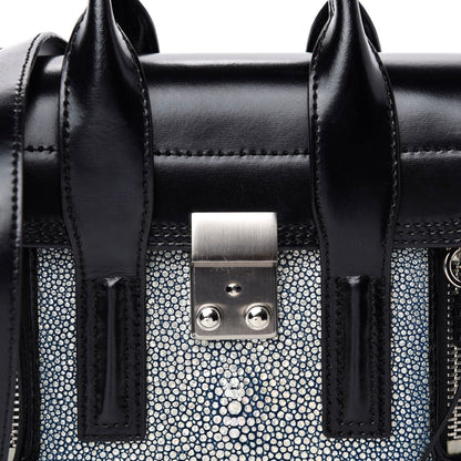 3.1 Phillip Lim 3.1 Smooth Calfskin Stingray Pashli Small Satchel Black 10 of 10