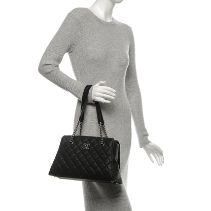 Chanel Iridescent Caviar Quilted Lady Pearly Tote Black 2 of 12