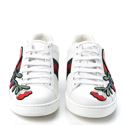 Gucci Calfskin Web Floral Embroidered Womens Ace Sneakers 39 White 2 of 10
