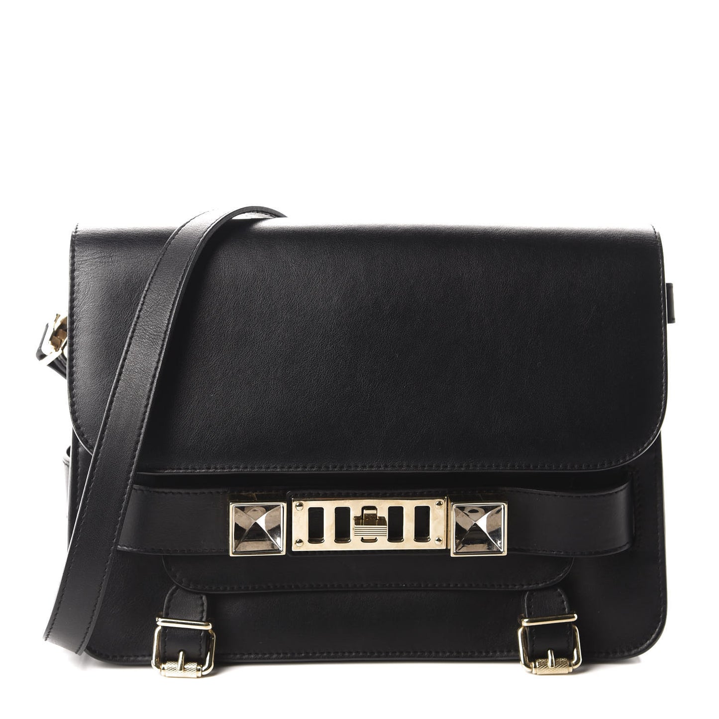 Calfskin PS11 Classic Shoulder Bag Black